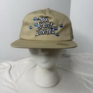 Hyde Park “You Aren’t Invited” Tan SnapBack Hat Patch Work New Collectible